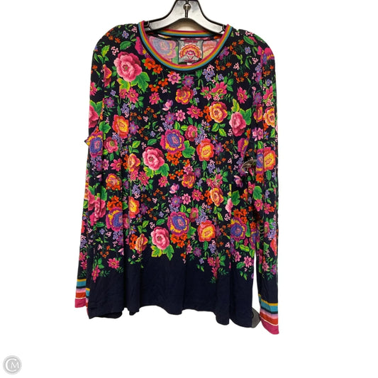 Top Long Sleeve By Johnny Was In Floral Print, Size: Xl
