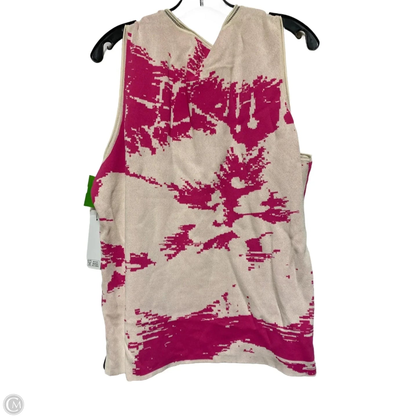 Top Sleeveless By Dkny In Cream & Pink, Size: 1x