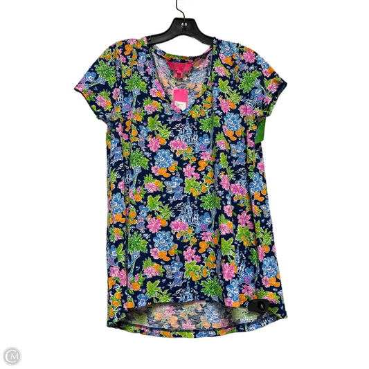 Top Short Sleeve Designer By Lilly Pulitzer In Floral Print, Size: M