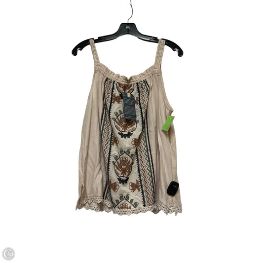 Top Sleeveless By Democracy In Beige, Size: L