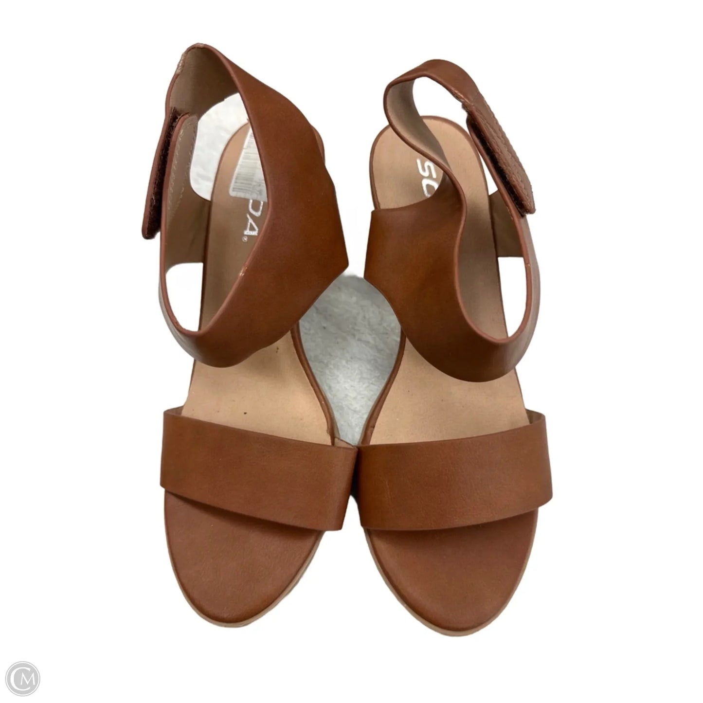 Sandals Heels Block By Soda In Tan, Size: 7