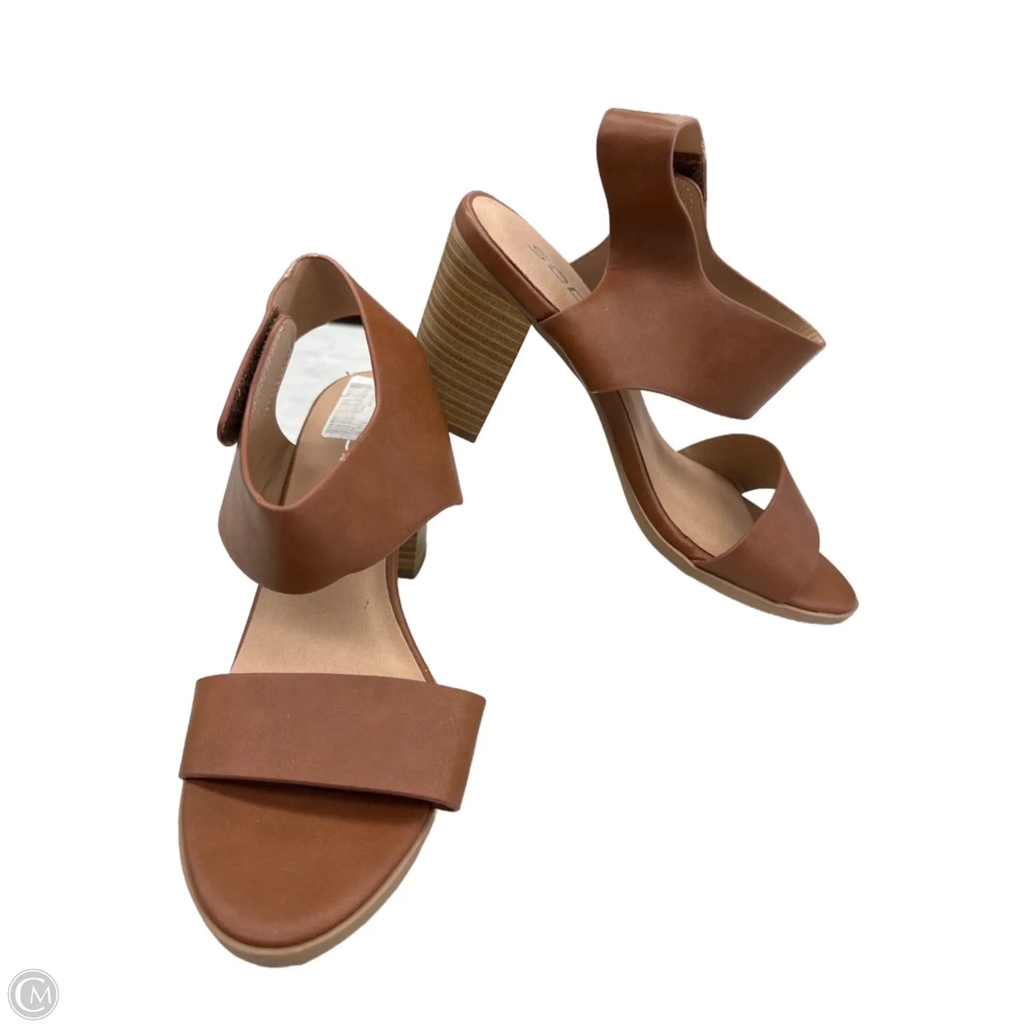 Sandals Heels Block By Soda In Tan, Size: 7