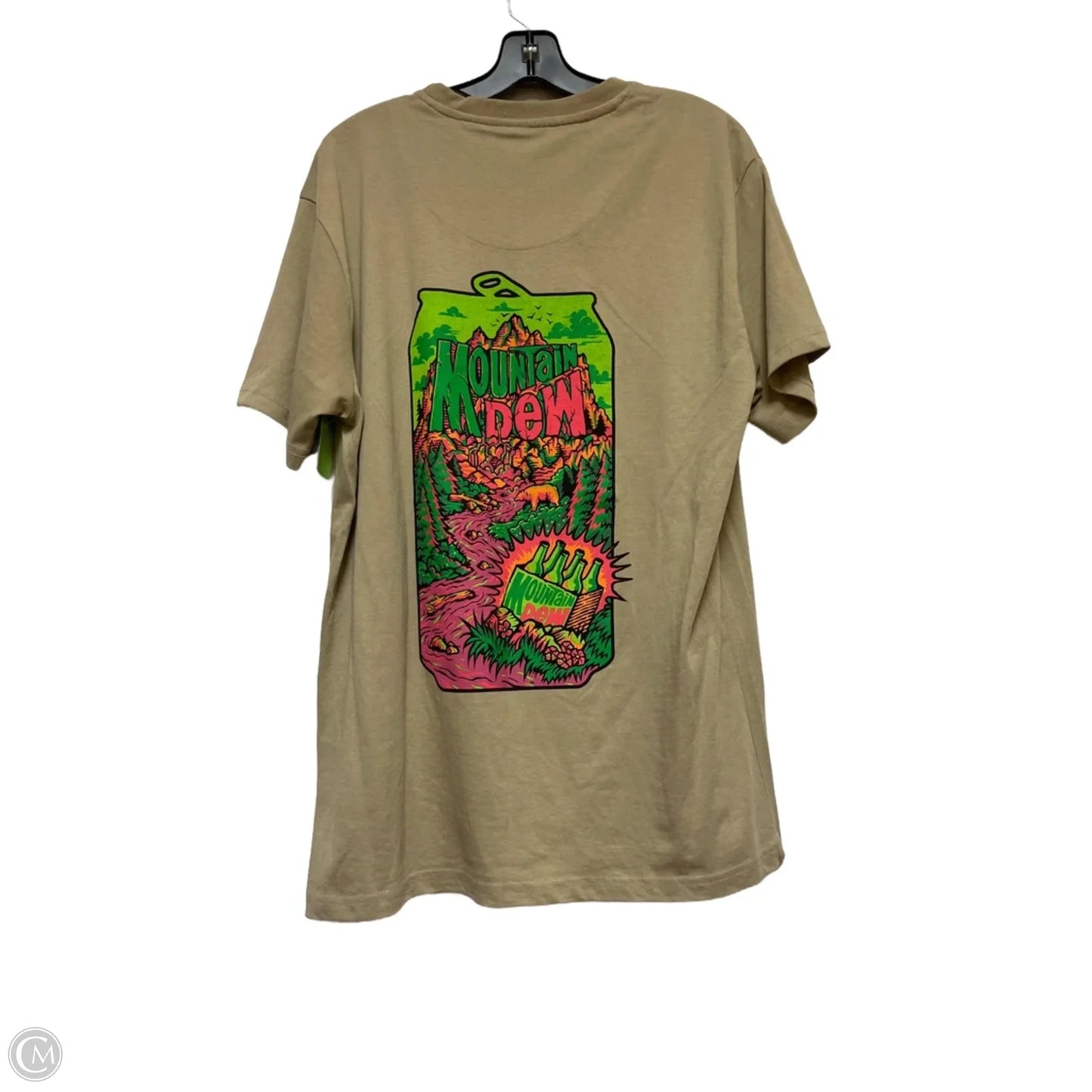 Top Short Sleeve Basic By Clothes Mentor In Green & Pink, Size: L