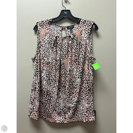 Top Sleeveless By Jones New York In Animal Print, Size: L