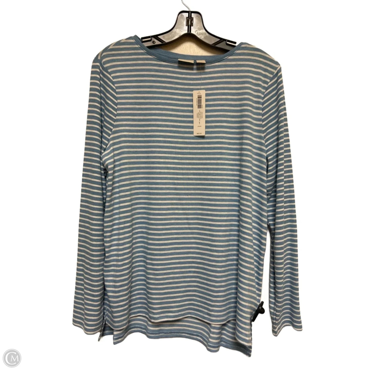 Top Long Sleeve Basic By Chicos In Striped Pattern, Size: M