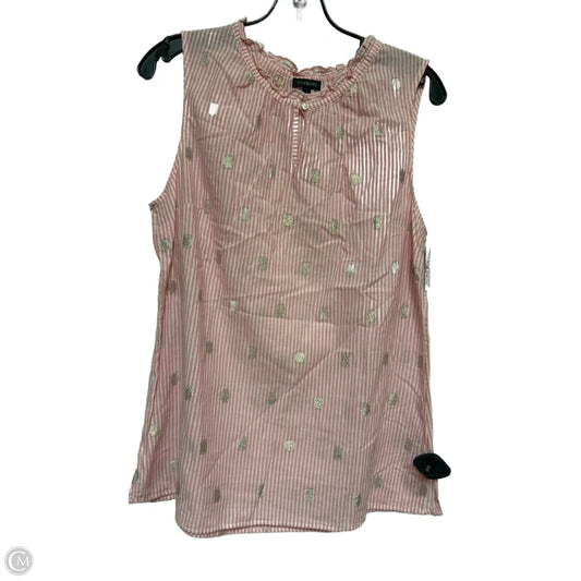 Top Sleeveless By Talbots In Striped Pattern, Size: M
