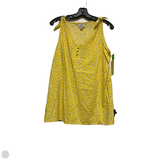 Top Sleeveless By St Johns Bay In White & Yellow, Size: M