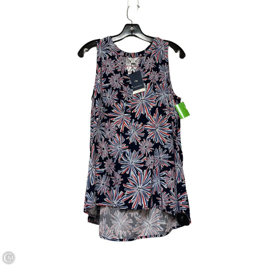 Top Sleeveless By Crown And Ivy In Blue Red & White, Size: M