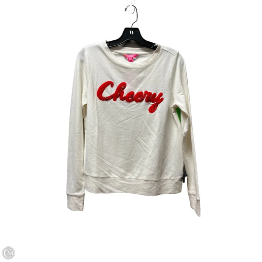 Top Long Sleeve Designer By Lilly Pulitzer In Cream & Red, Size: Xs