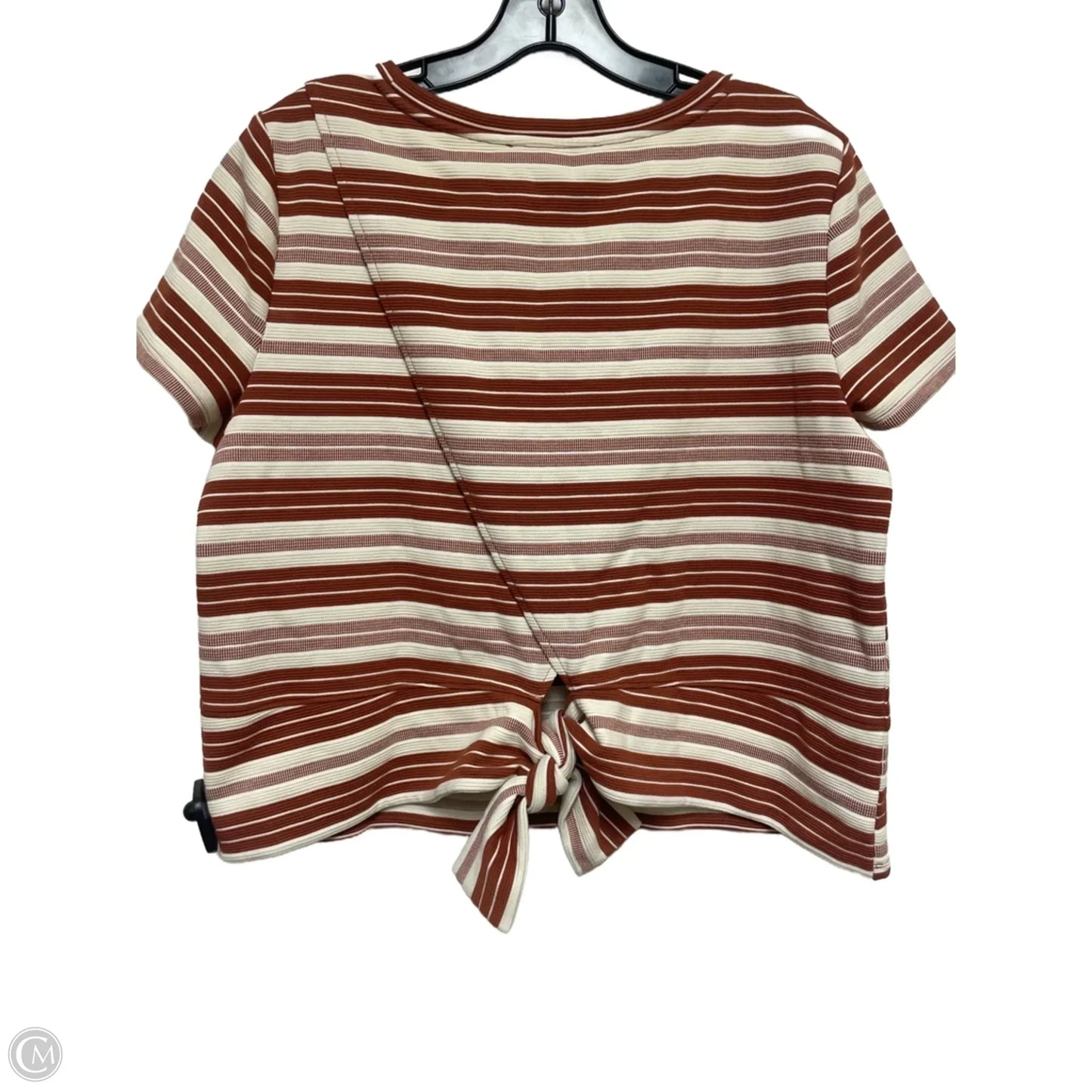 Top Short Sleeve By Loft In Striped Pattern, Size: L