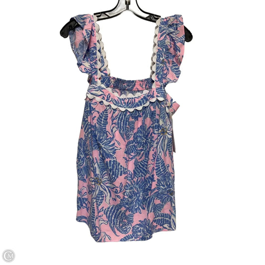 Top Sleeveless Designer By Lilly Pulitzer In Blue & Pink, Size: M