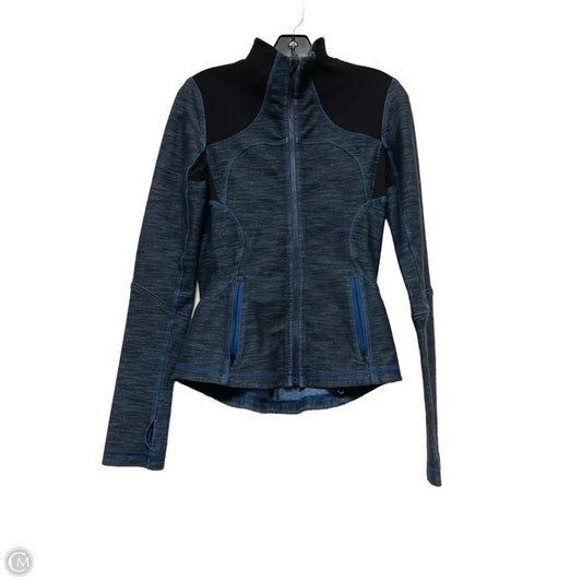 Athletic Jacket By Lululemon In Black & Blue, Size: M