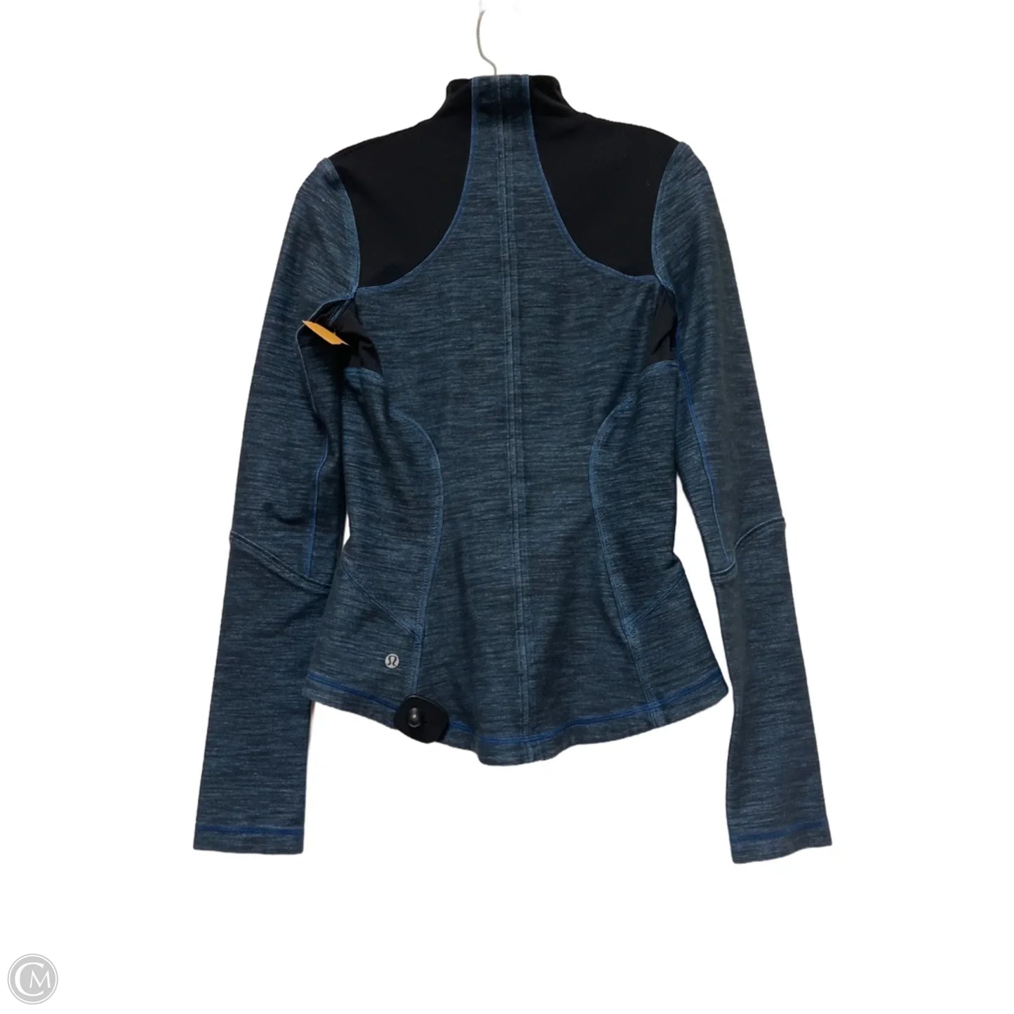 Athletic Jacket By Lululemon In Black & Blue, Size: M