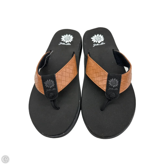 Sandals Flip Flops By Yellow Box In Brown, Size: 8.5