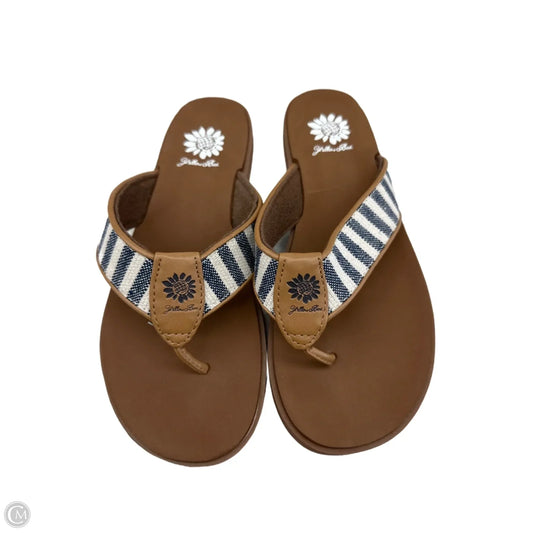 Sandals Flip Flops By Yellow Box In Striped Pattern, Size: 8.5