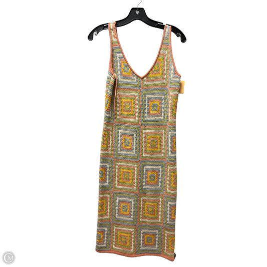 Dress Casual Midi By Clothes Mentor In Green & Orange, Size: S