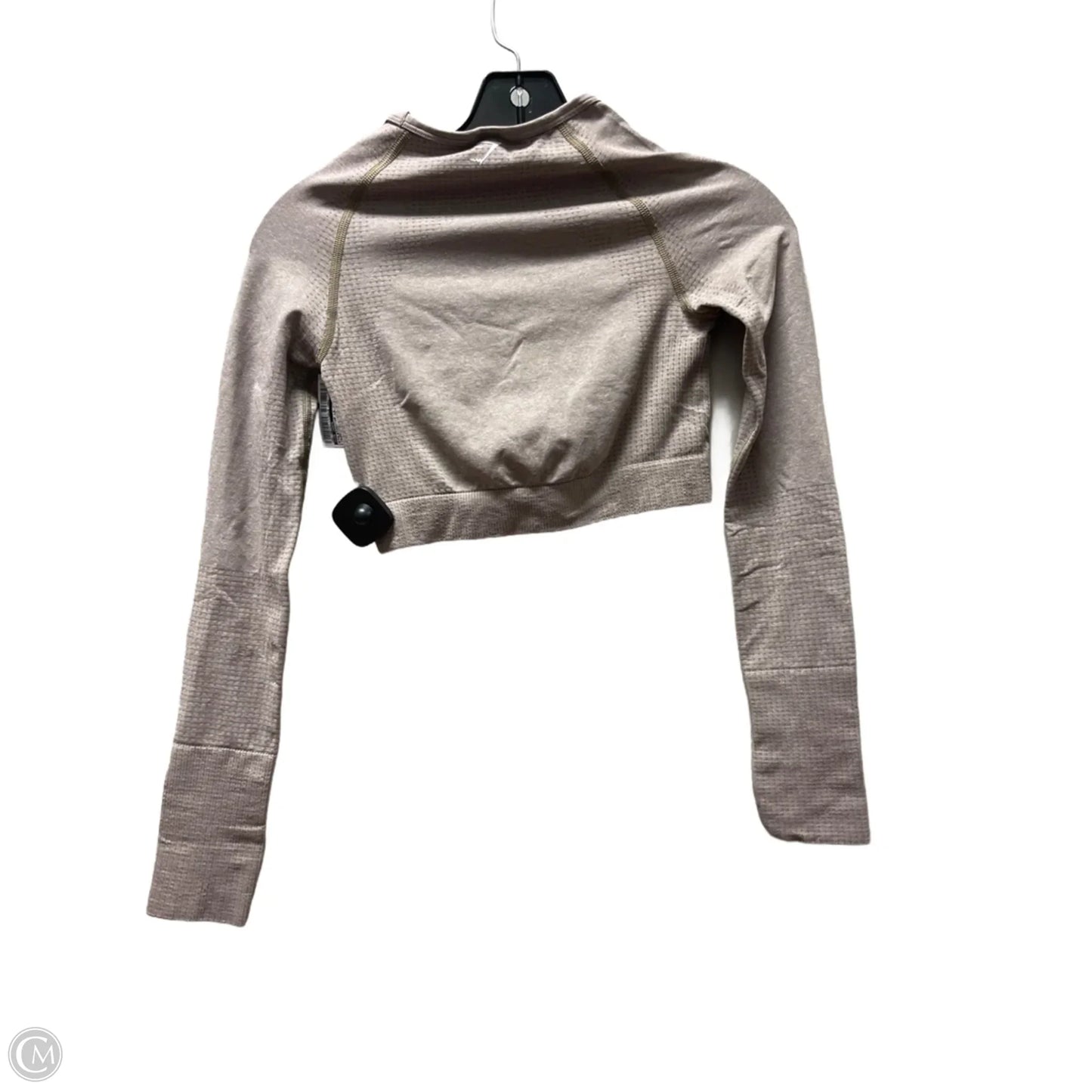 Athletic Top Long Sleeve Crewneck By Gym Shark In Taupe, Size: S