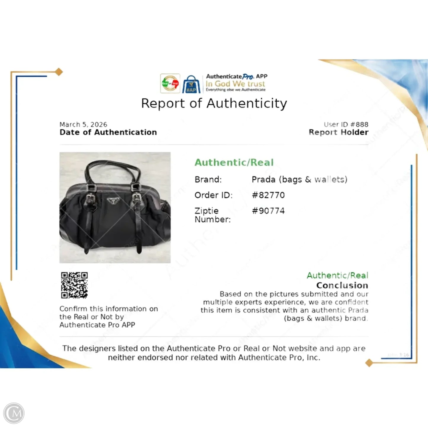 Handbag Luxury Designer By Prada, Size: Medium