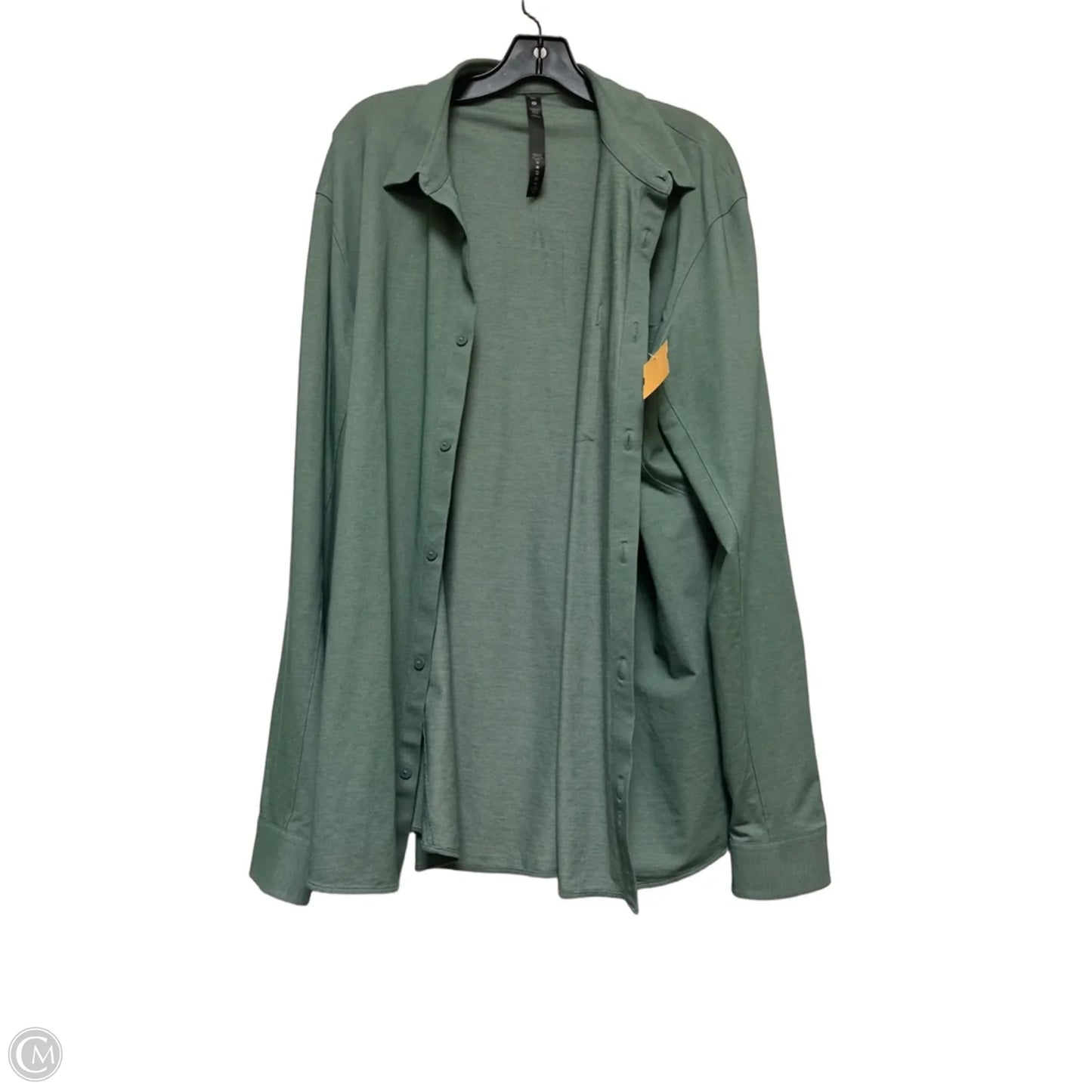 Athletic Top Long Sleeve Collar By Lululemon In Green, Size: Xxl