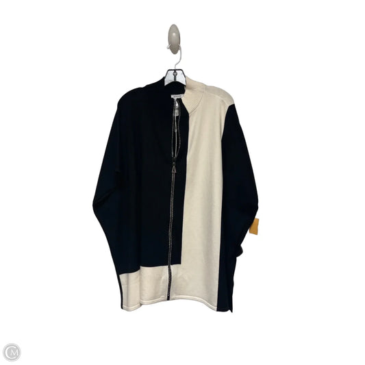 Sweater Short Sleeve By Chicos In Black & White, Size: M