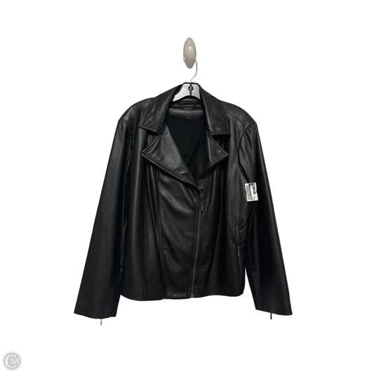 Jacket Moto By Chicos In Black, Size: Xxl