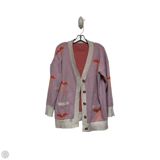 Sweater Cardigan By Clothes Mentor In Pink & Purple, Size: Xl