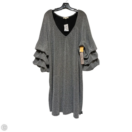 Dress Casual Midi By Investments In Black & Grey, Size: 3x