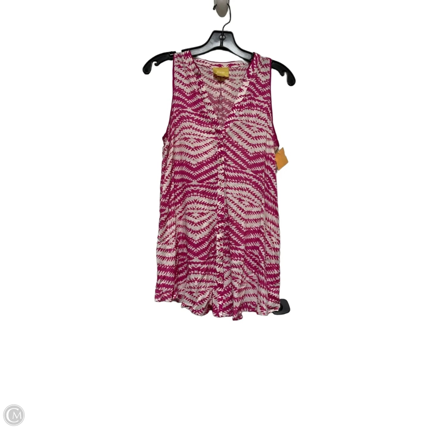 Top Sleeveless By Maeve In Cream & Pink, Size: S