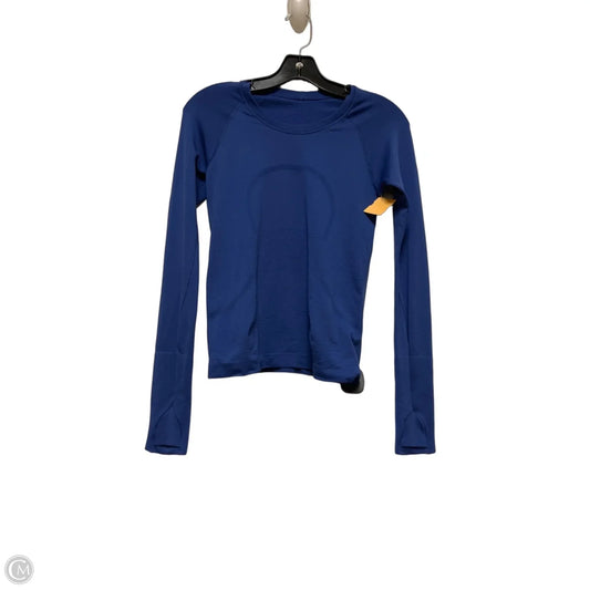 Athletic Top Long Sleeve Crewneck By Lululemon In Blue, Size: S