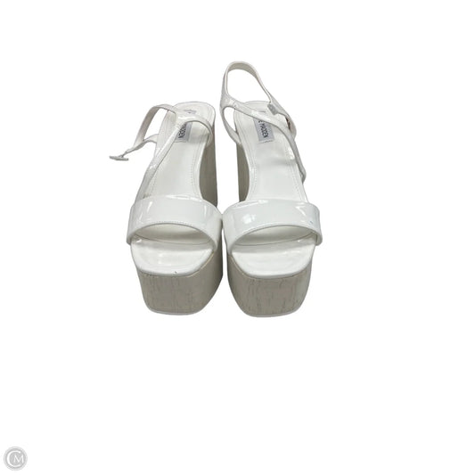 Sandals Heels Wedge By Steve Madden In White, Size: 10