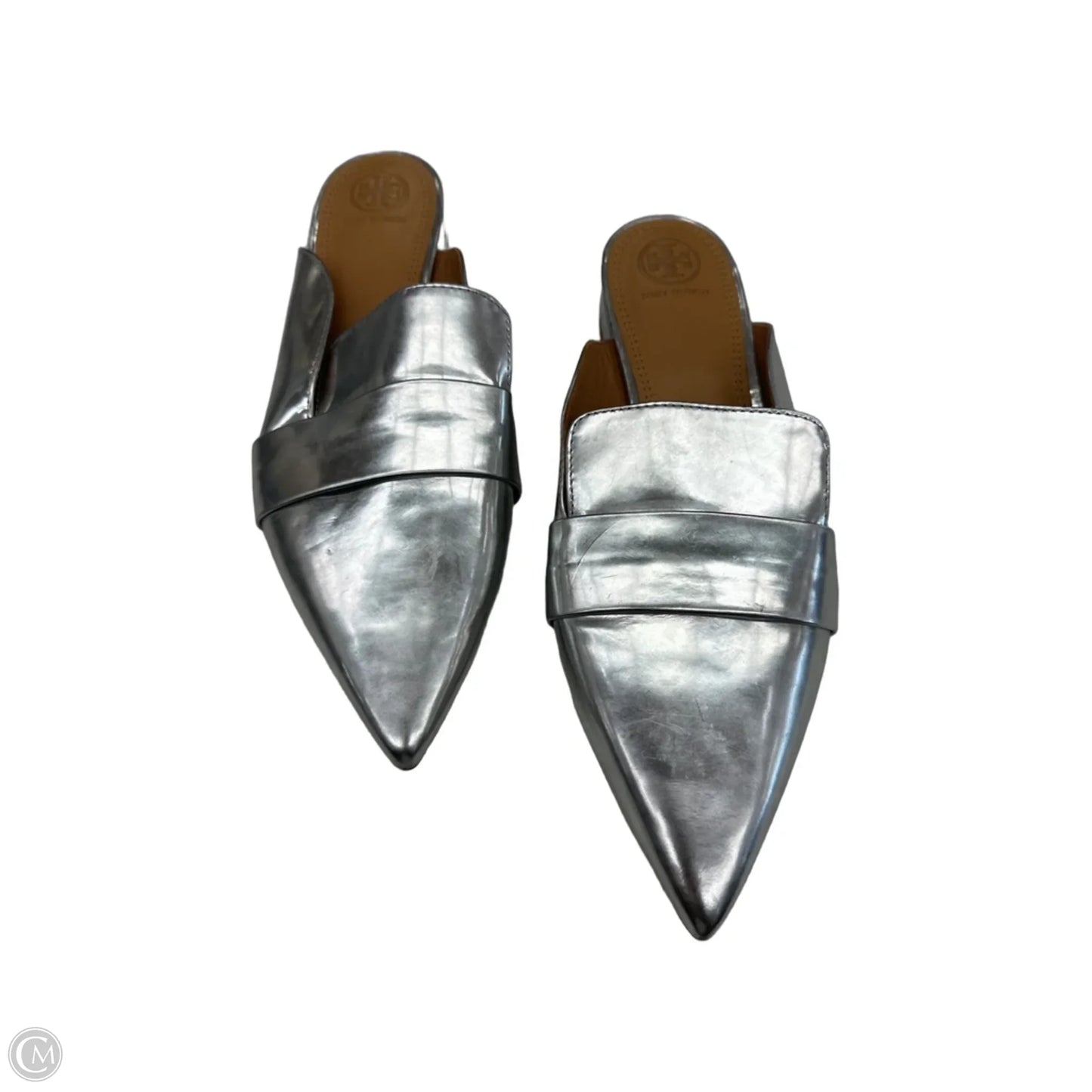 Shoes Designer By Tory Burch In Silver, Size: 8.5