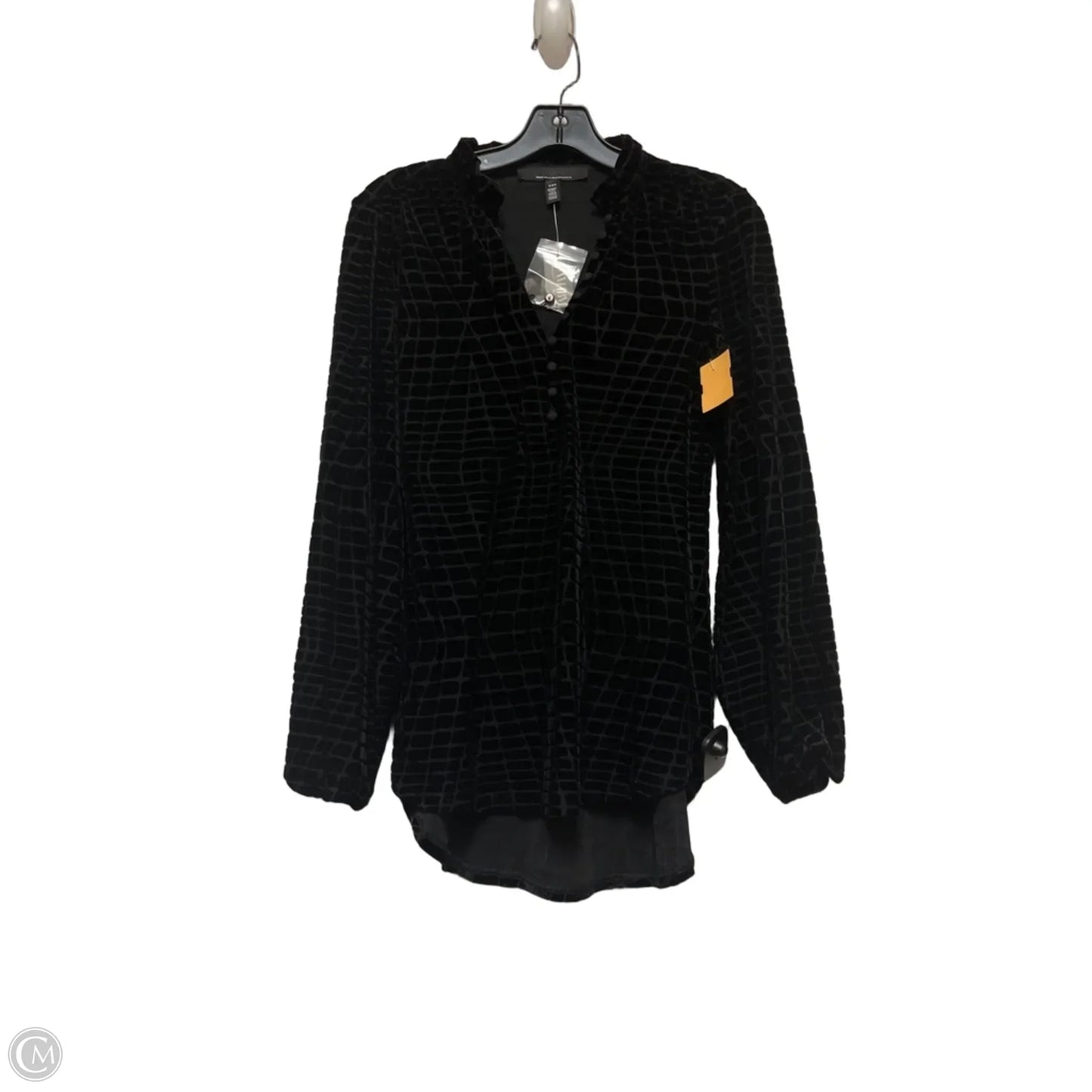 Top Long Sleeve By White House Black Market In Black, Size: Xxs