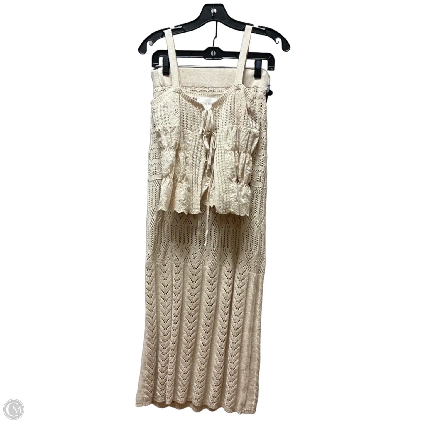 Skirt Set 2pc By Pink Rose In Tan, Size: 4