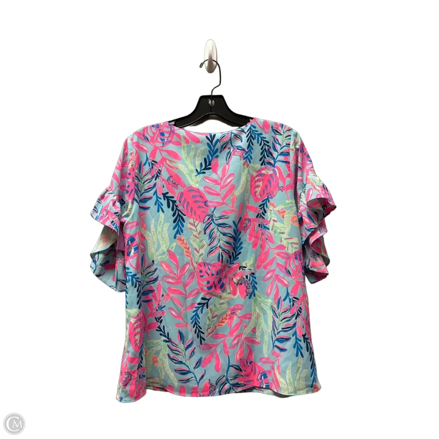 Top Short Sleeve Designer By Lilly Pulitzer In Tropical Print, Size: S