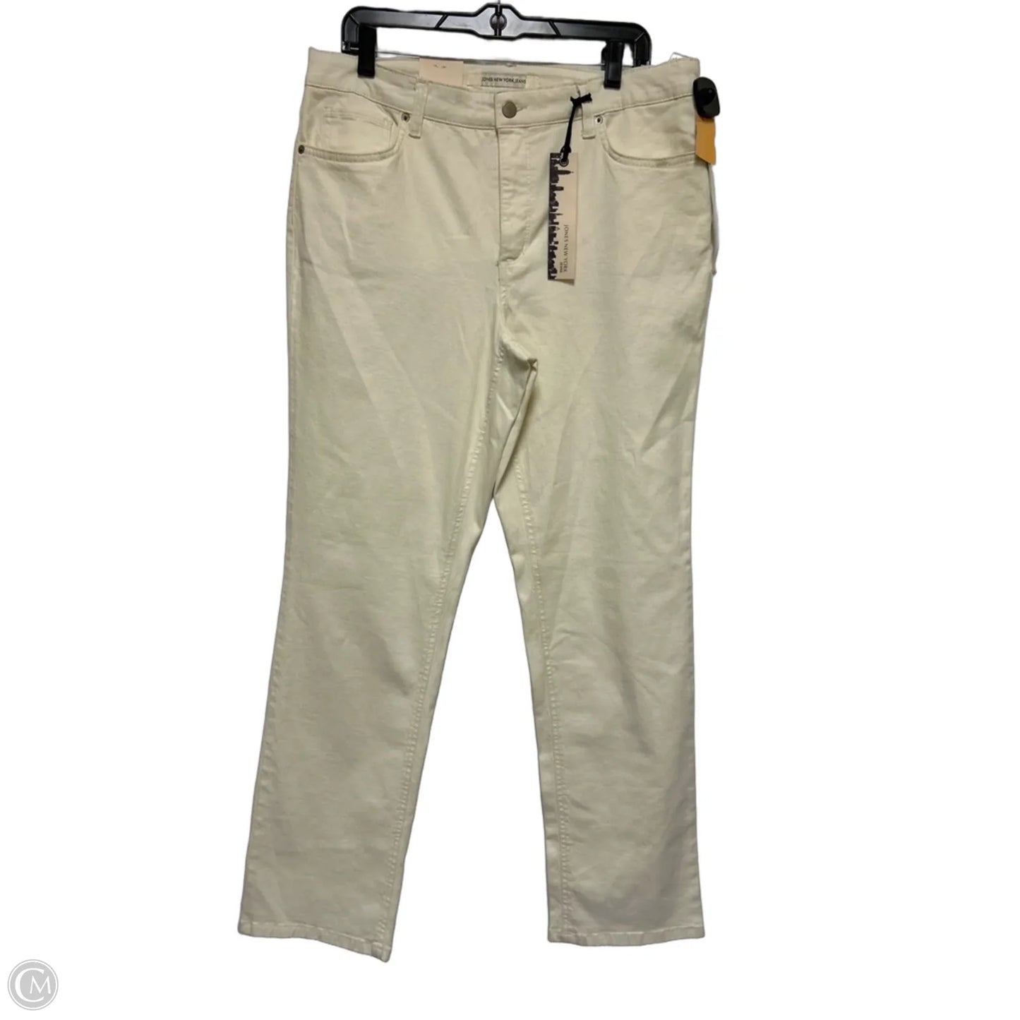 Jeans Straight By Jones New York In Cream Denim, Size: 16
