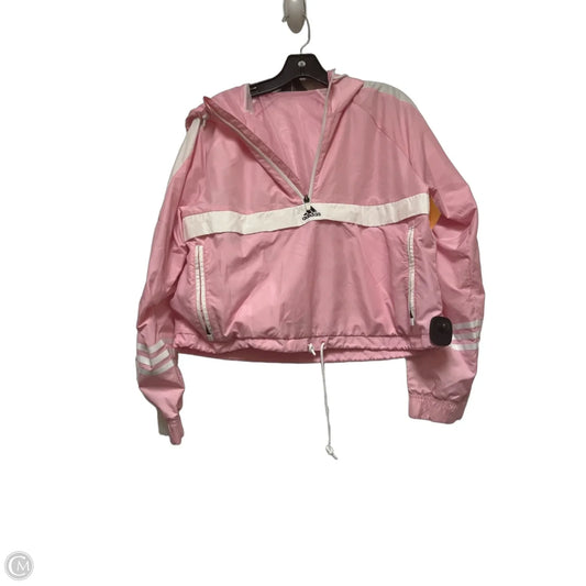 Jacket Windbreaker By Adidas In Pink, Size: M
