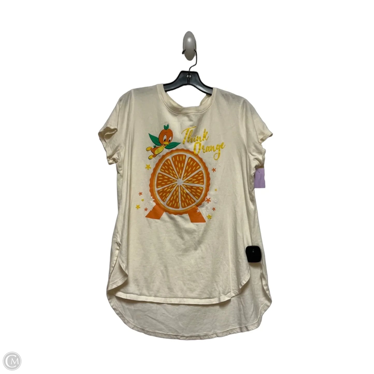 Top Short Sleeve Basic By Disney Store In Cream & Orange, Size: M