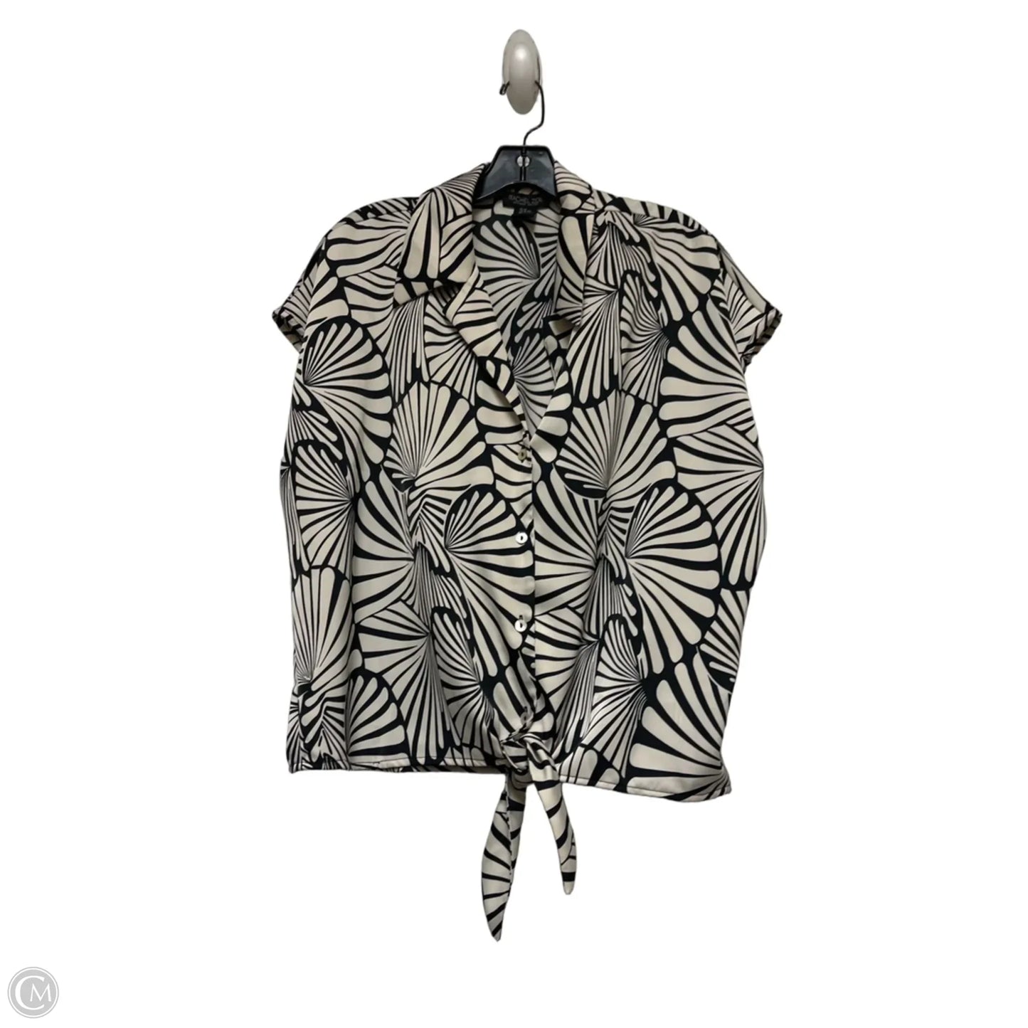 Top Short Sleeve By Rachel Zoe In Black & White, Size: Xl