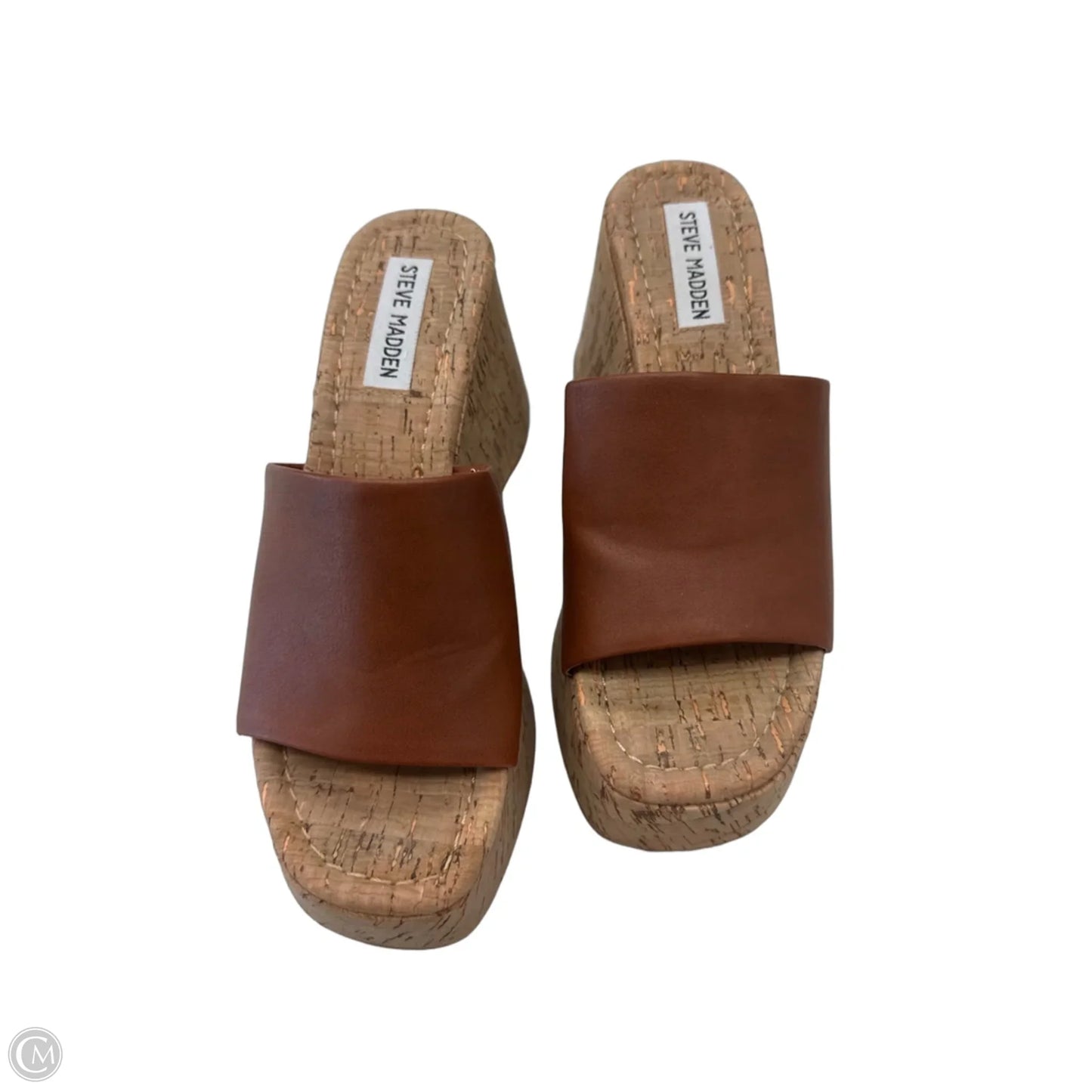 Sandals Heels Wedge By Steve Madden In Tan, Size: 7