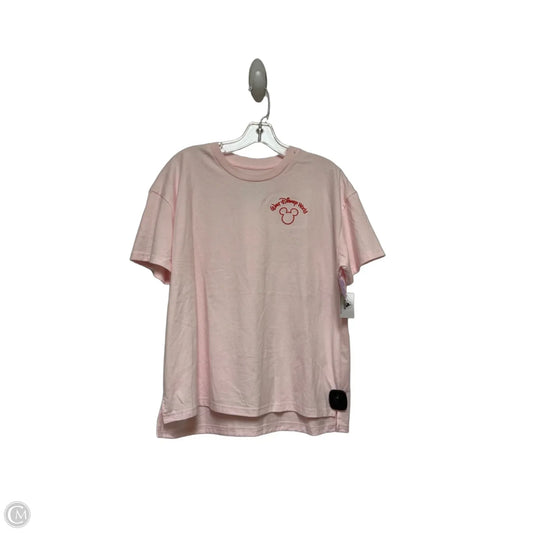 Top Short Sleeve Basic By Disney Store In Pink & Red, Size: M