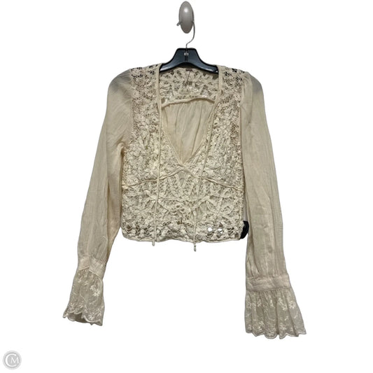 Top Long Sleeve By Free People In Cream, Size: M