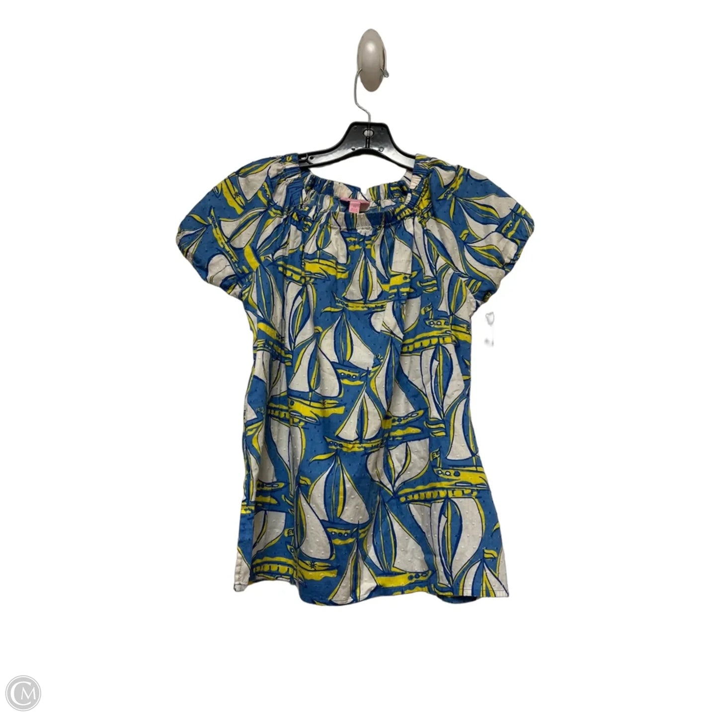 Top Short Sleeve Designer By Lilly Pulitzer In Nautical Print, Size: Xs