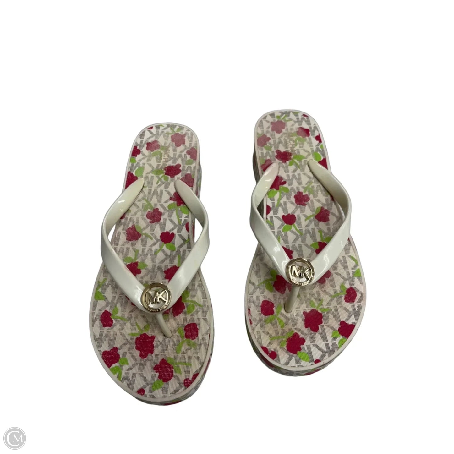Sandals Flats By Michael By Michael Kors In Cream & Red, Size: 7