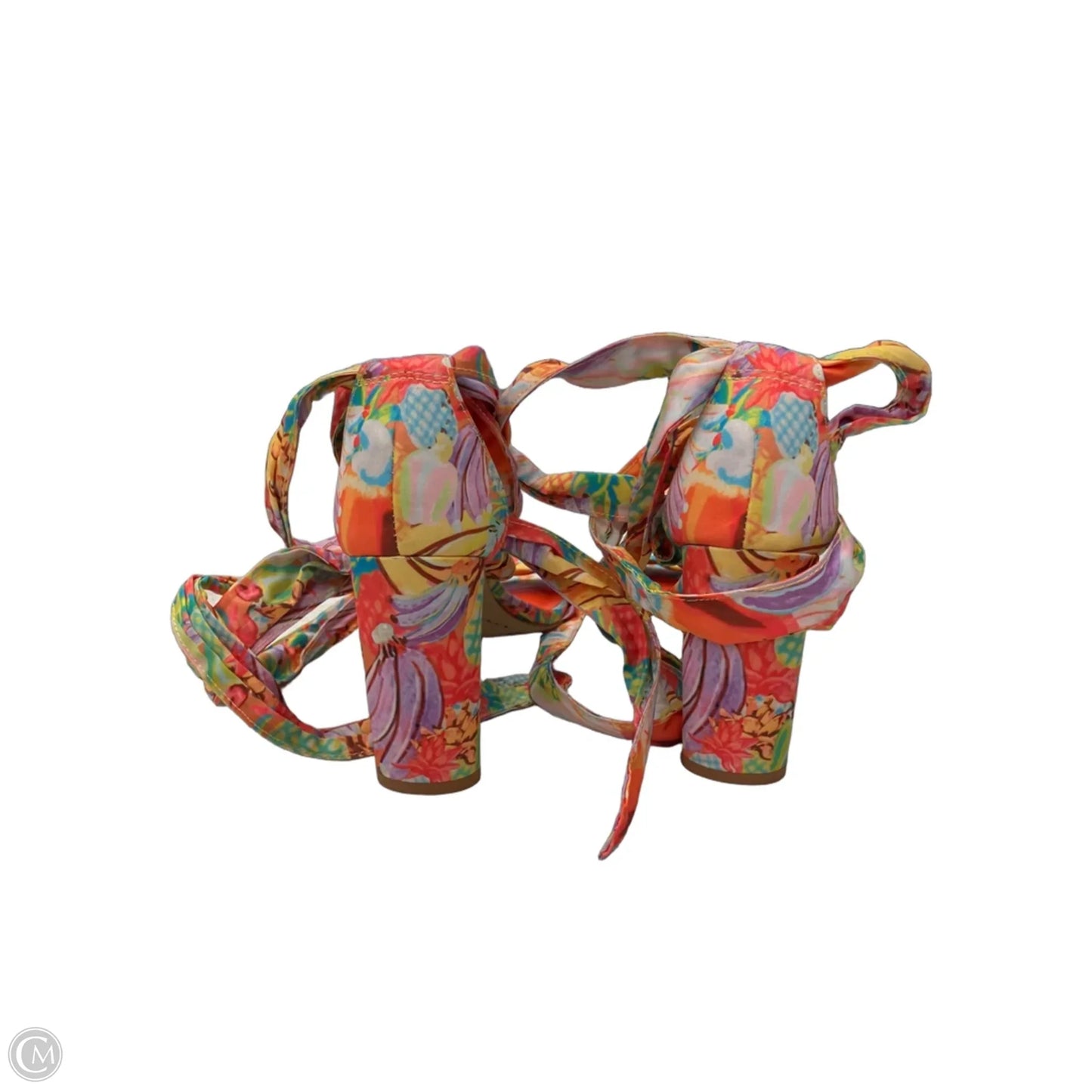 Sandals Heels Block By Gianni Bini In Tropical Print, Size: 6