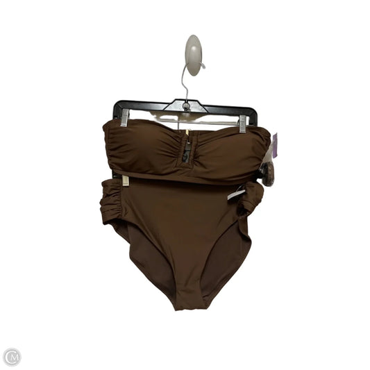 Swimsuit 2pc By Dkny In Brown, Size: L