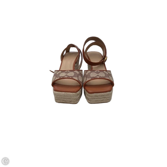 Sandals Designer By Coach In Tan, Size: 7