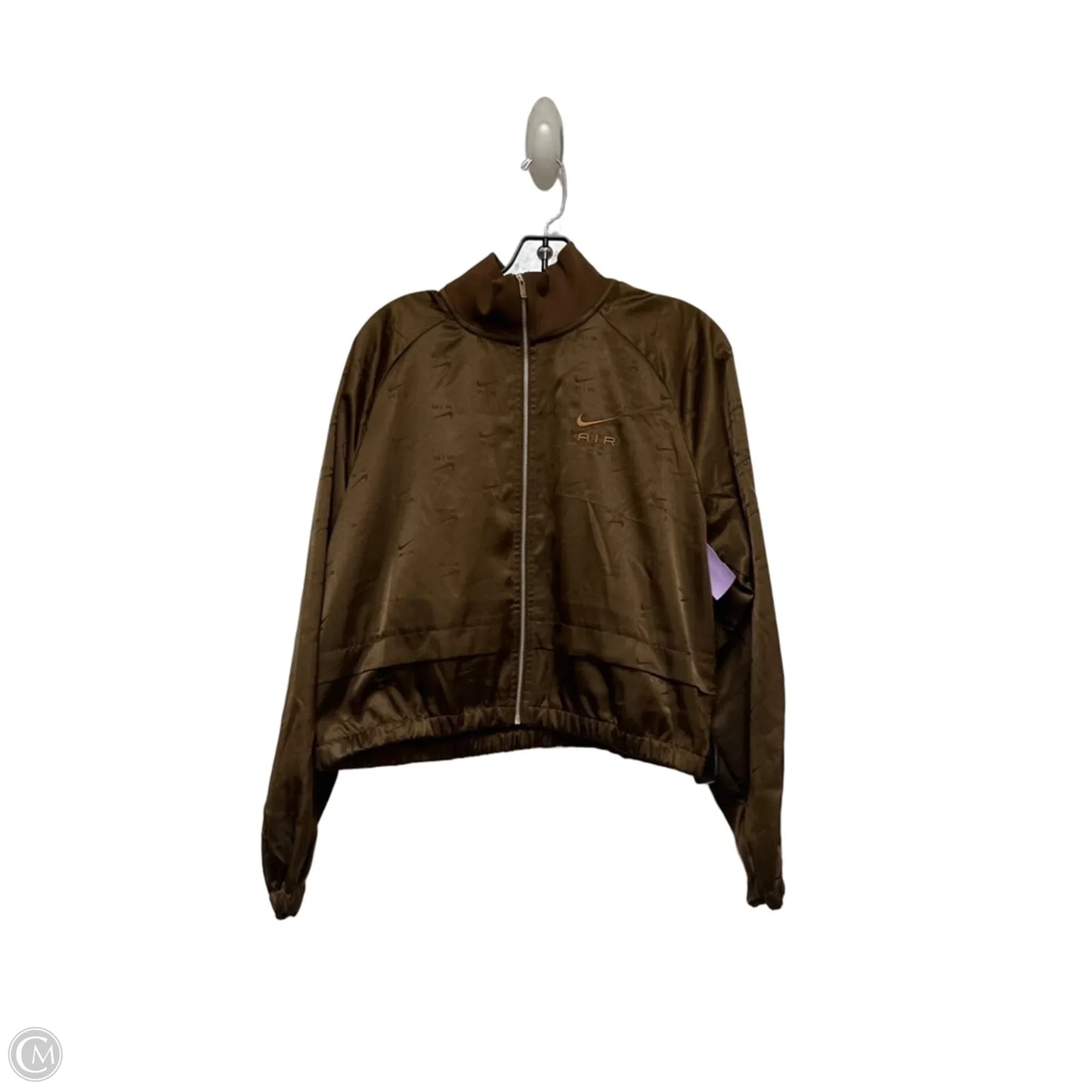 Athletic Jacket By Nike Apparel In Brown, Size: S