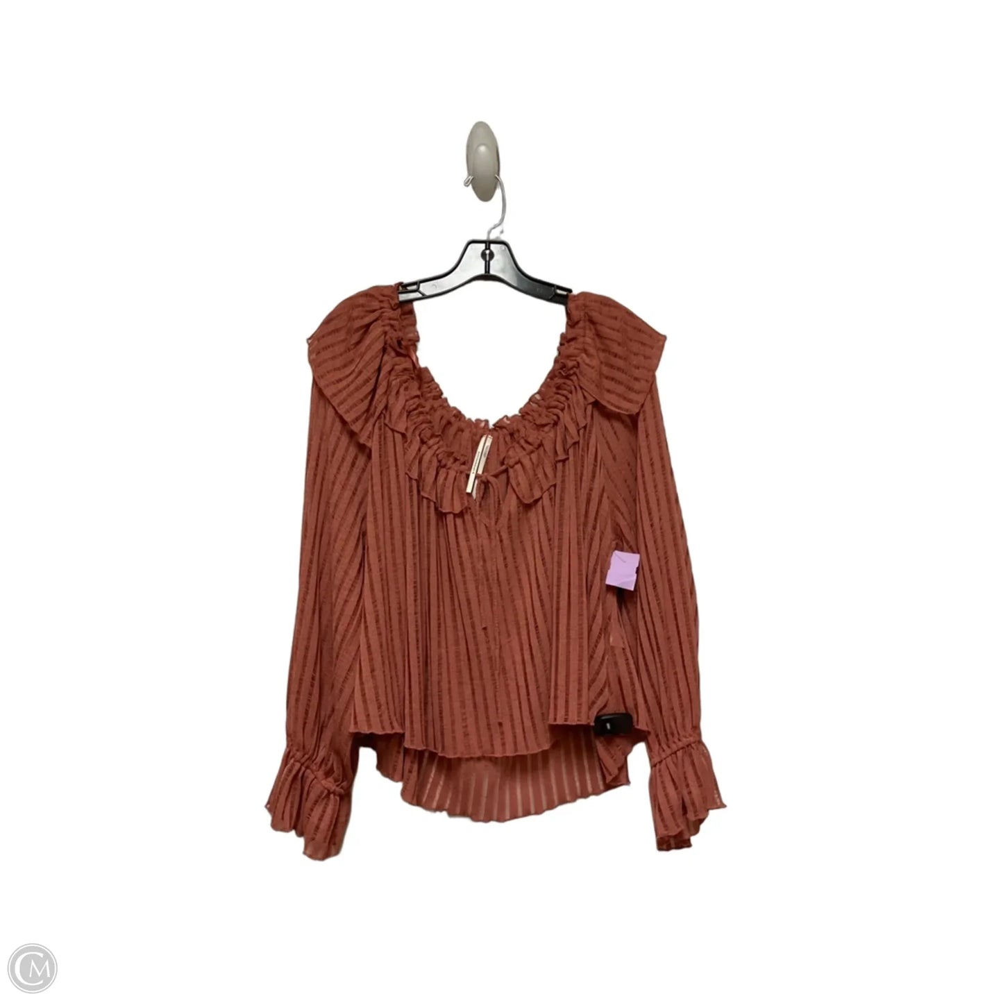 Top Long Sleeve By Anthropologie In Red, Size: L