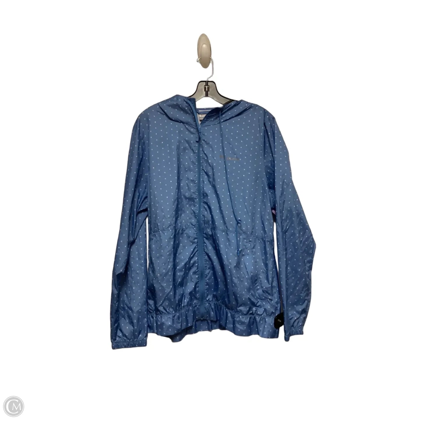 Jacket Windbreaker By Columbia In Blue, Size: L