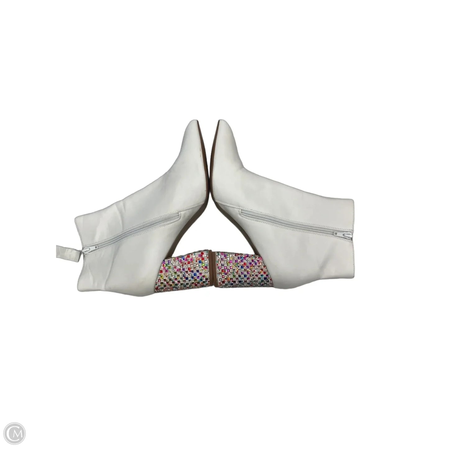 Boots Ankle Heels By Betsey Johnson In White, Size: 10